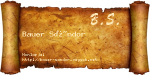 Bauer Sándor névjegykártya