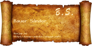 Bauer Sándor névjegykártya