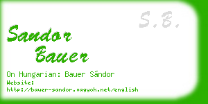 sandor bauer business card